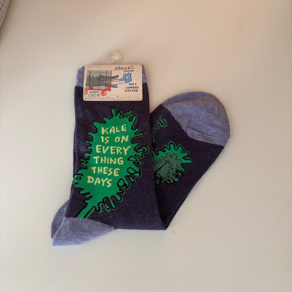 Blue Q Kale Design Casual Socks - “Kale is on everything these days. Even socks”